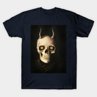 Gothic Horned Devil Skull T-Shirt